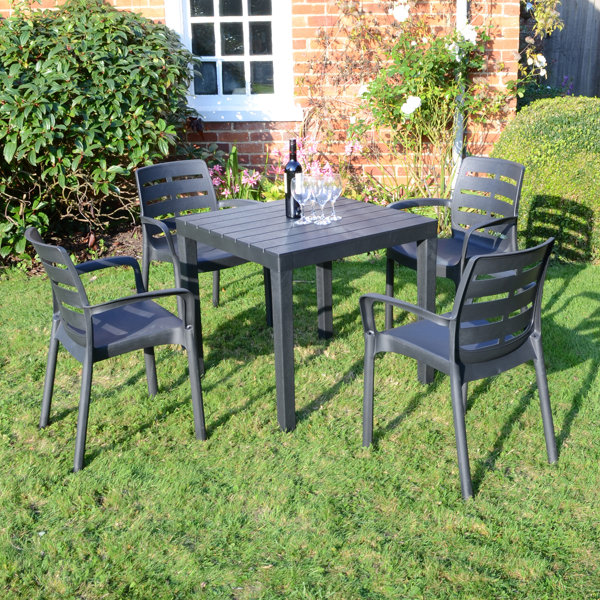Roann Square Table with 4Chairs Garden Set
